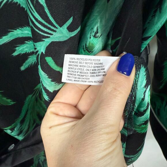 Fe Noel Target Feathered Palm Print Green Black Robe Cover Up Plus Size 2X NWT - Picture 6 of 8
